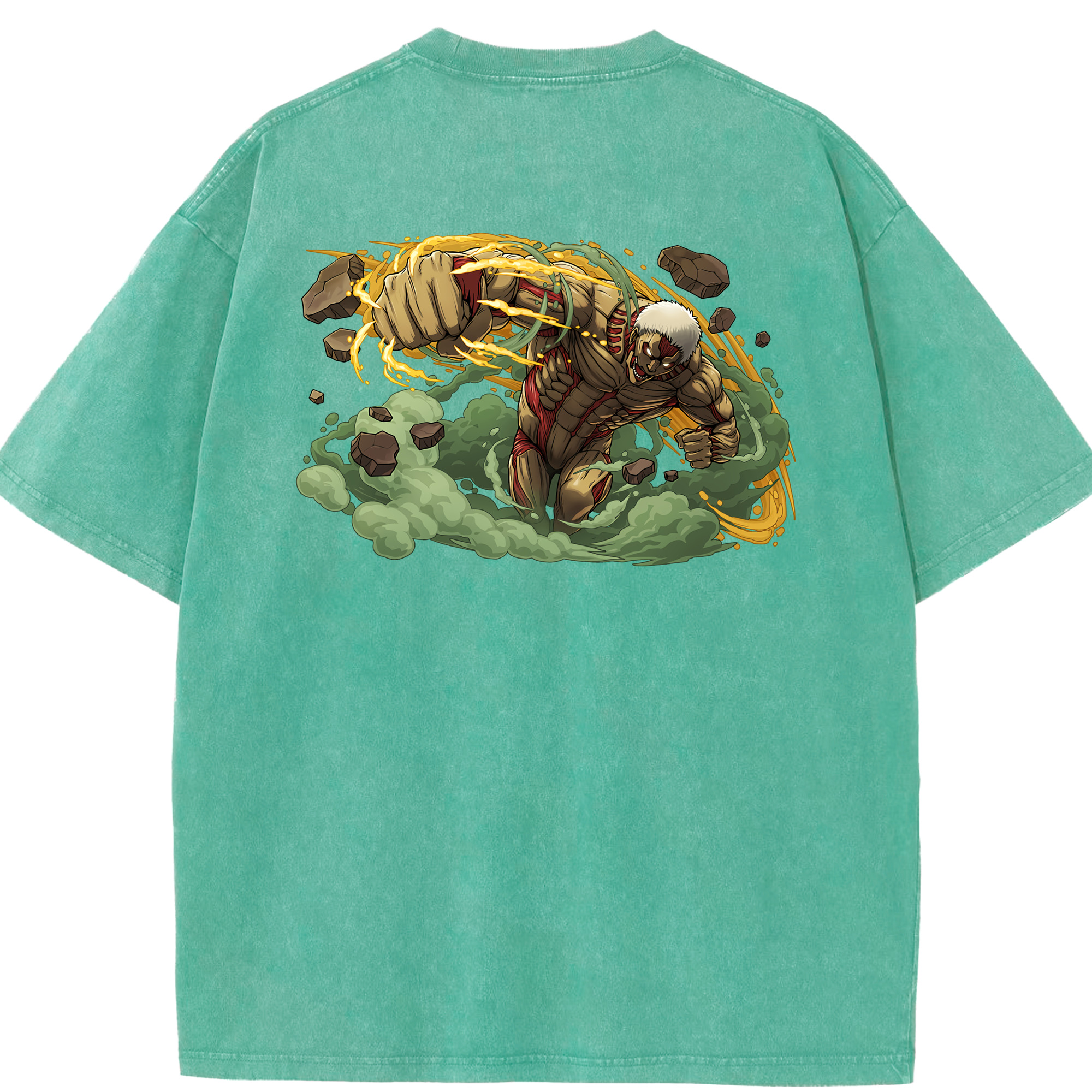 （画像用） 進撃の巨人 Attack on Titan 綿100% ヴィンテージ風 半袖Tシャツ（背面プリント）